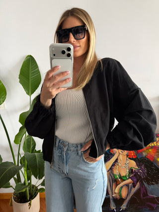 Bomber lino e cotone