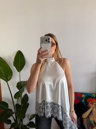 Maglia asimmetrica (nero,bianco)