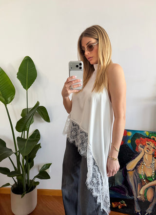 Maglia asimmetrica (nero,bianco)