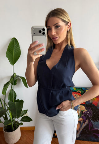Maglia Flora (bianco,blu,beige)