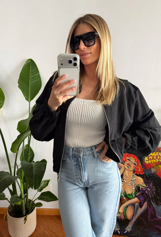 Bomber lino e cotone