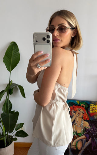 Maglia Flora (bianco,blu,beige)