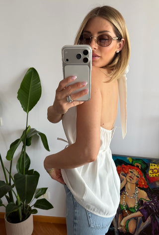 Maglia Flora (bianco,blu,beige)
