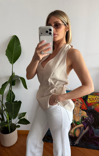 Maglia Flora (bianco,blu,beige)