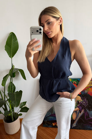 Maglia Flora (bianco,blu,beige)