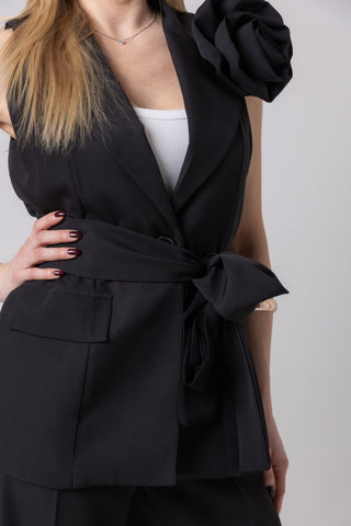 Set giacca con cintura e pantalone