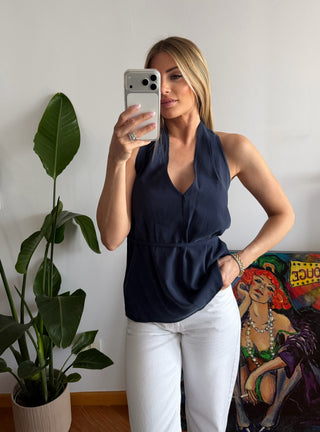 Maglia Flora (bianco,blu,beige)